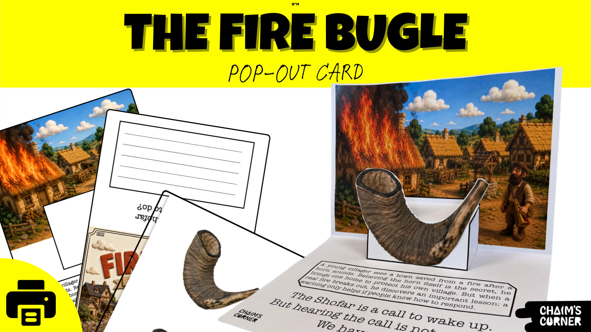 The Fire Bugle – Rosh Hashanah Pop-Out Card